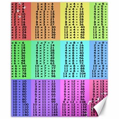 Multiplication Printable Table Color Rainbow Canvas 8  X 10  by Alisyart