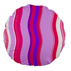 Pink Wave Purple Line Light Large 18  Premium Flano Round Cushions by Alisyart