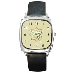 Shape Experimen Geometric Star Sign Square Metal Watch by Alisyart