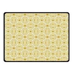 Gold Geometric Plaid Circle Double Sided Fleece Blanket (small)  by Alisyart