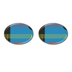 Sketches Tone Red Yellow Blue Black Musical Scale Cufflinks (oval) by Alisyart