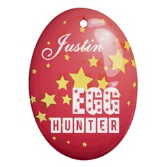 Easter Egg Hunter Oval Ornament