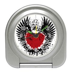 Wings Of Heart Illustration Travel Alarm Clocks by TastefulDesigns