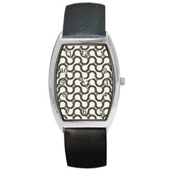 Shutterstock Wave Chevron Grey Barrel Style Metal Watch