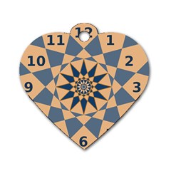 Stellated Regular Dodecagons Center Clock Face Number Star Dog Tag Heart (one Side)