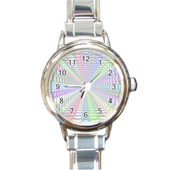Tunnel With Bright Colors Rainbow Plaid Love Heart Triangle Round Italian Charm Watch by Alisyart