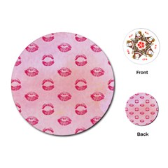Watercolor Kisses Patterns Playing Cards (round)  by TastefulDesigns