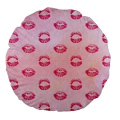 Watercolor Kisses Patterns Large 18  Premium Flano Round Cushions by TastefulDesigns