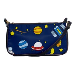 Space Background Design Shoulder Clutch Bags