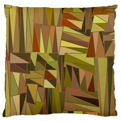 Earth Tones Geometric Shapes Unique Large Cushion Case (one Side) by Simbadda