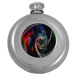 Abstraction Dive From Inside Round Hip Flask (5 oz) Front