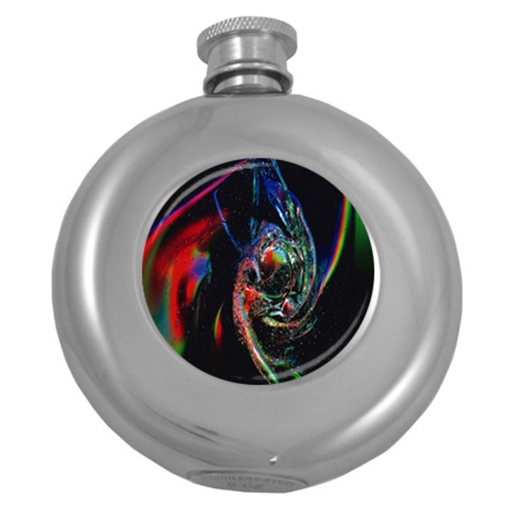 Abstraction Dive From Inside Round Hip Flask (5 oz)