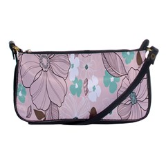 Background Texture Flowers Leaves Buds Shoulder Clutch Bags by Simbadda