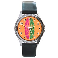 Brian Pink Green Orange Smart Round Metal Watch by Alisyart