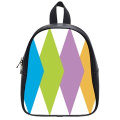 Chevron Wave Triangle Plaid Blue Green Purple Orange Rainbow School Bags (small)  by Alisyart