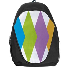 Chevron Wave Triangle Plaid Blue Green Purple Orange Rainbow Backpack Bag by Alisyart