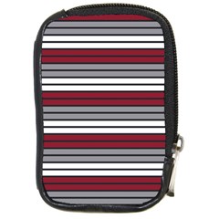 Fabric Line Red Grey White Wave Compact Camera Cases