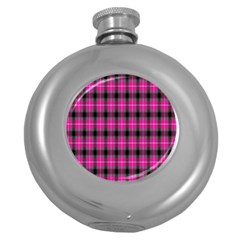 Cell Background Pink Surface Round Hip Flask (5 Oz)