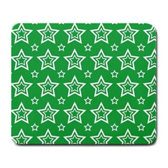 Green White Star Line Space Large Mousepads