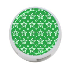 Green White Star Line Space 4-port Usb Hub (two Sides) 