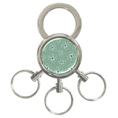 Floral Flower Rose Sunflower Grey 3-ring Key Chains