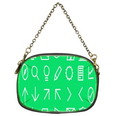 Icon Sign Green White Chain Purses (one Side)  by Alisyart