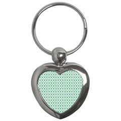 Crown King Triangle Plaid Wave Green White Key Chains (heart) 