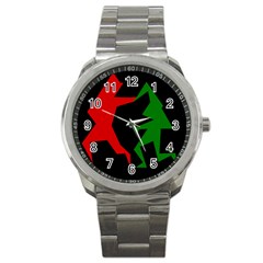 Ninja Graphics Red Green Black Sport Metal Watch by Alisyart