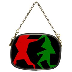 Ninja Graphics Red Green Black Chain Purses (two Sides) 