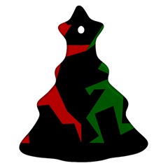 Ninja Graphics Red Green Black Christmas Tree Ornament (two Sides)