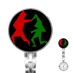 Ninja Graphics Red Green Black Stainless Steel Nurses Watch by Alisyart
