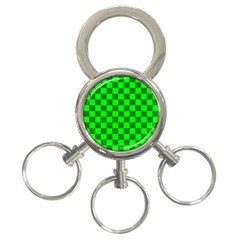 Plaid Flag Green 3-ring Key Chains by Alisyart