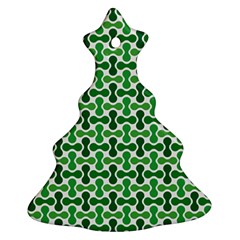 Green White Wave Christmas Tree Ornament (two Sides)