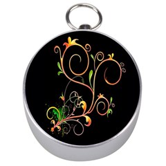 Flowers Neon Color Silver Compasses by Simbadda