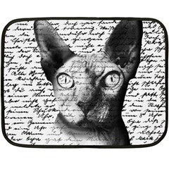Sphynx Cat Fleece Blanket (mini) by Valentinaart