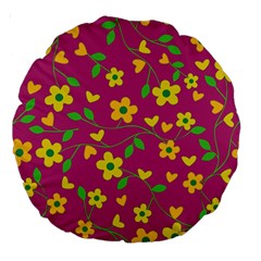 Floral Pattern Large 18  Premium Round Cushions by Valentinaart