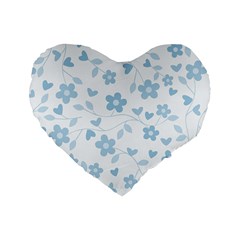 Floral Pattern Standard 16  Premium Heart Shape Cushions by Valentinaart