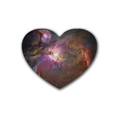 Orion Nebula Rubber Coaster (heart)  by SpaceShop