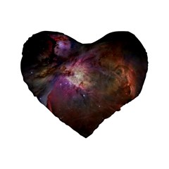 Orion Nebula Standard 16  Premium Flano Heart Shape Cushions by SpaceShop