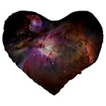 Orion Nebula Large 19  Premium Flano Heart Shape Cushions