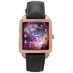 Small Magellanic Cloud Rose Gold Leather Watch  Front