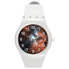 Star Cluster Round Plastic Sport Watch (m) by SpaceShop