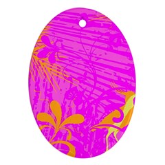 Spring Tropical Floral Palm Bird Oval Ornament (two Sides) by Simbadda