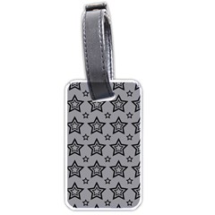 Star Grey Black Line Space Luggage Tags (one Side) 
