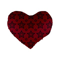 Star Red Black Line Space Standard 16  Premium Flano Heart Shape Cushions by Alisyart