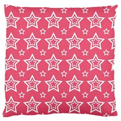 Star Pink White Line Space Large Cushion Case (one Side)