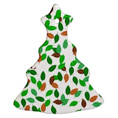 Leaves True Leaves Autumn Green Christmas Tree Ornament (two Sides) by Simbadda