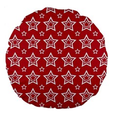 Star Red White Line Space Large 18  Premium Flano Round Cushions by Alisyart