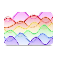 Twizzling Brain Waves Neon Wave Rainbow Color Pink Red Yellow Green Purple Blue Plate Mats