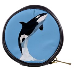 Whale Animals Sea Beach Blue Jump Illustrations Mini Makeup Bags by Alisyart